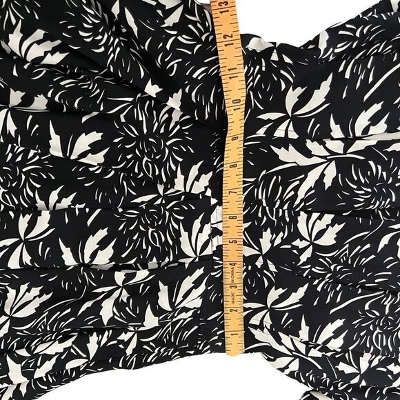 Vintage Silk Black White Flora Floral Square Neck Grunge Whimsigoth Maxi Dress 6 - Picture 13 of 15